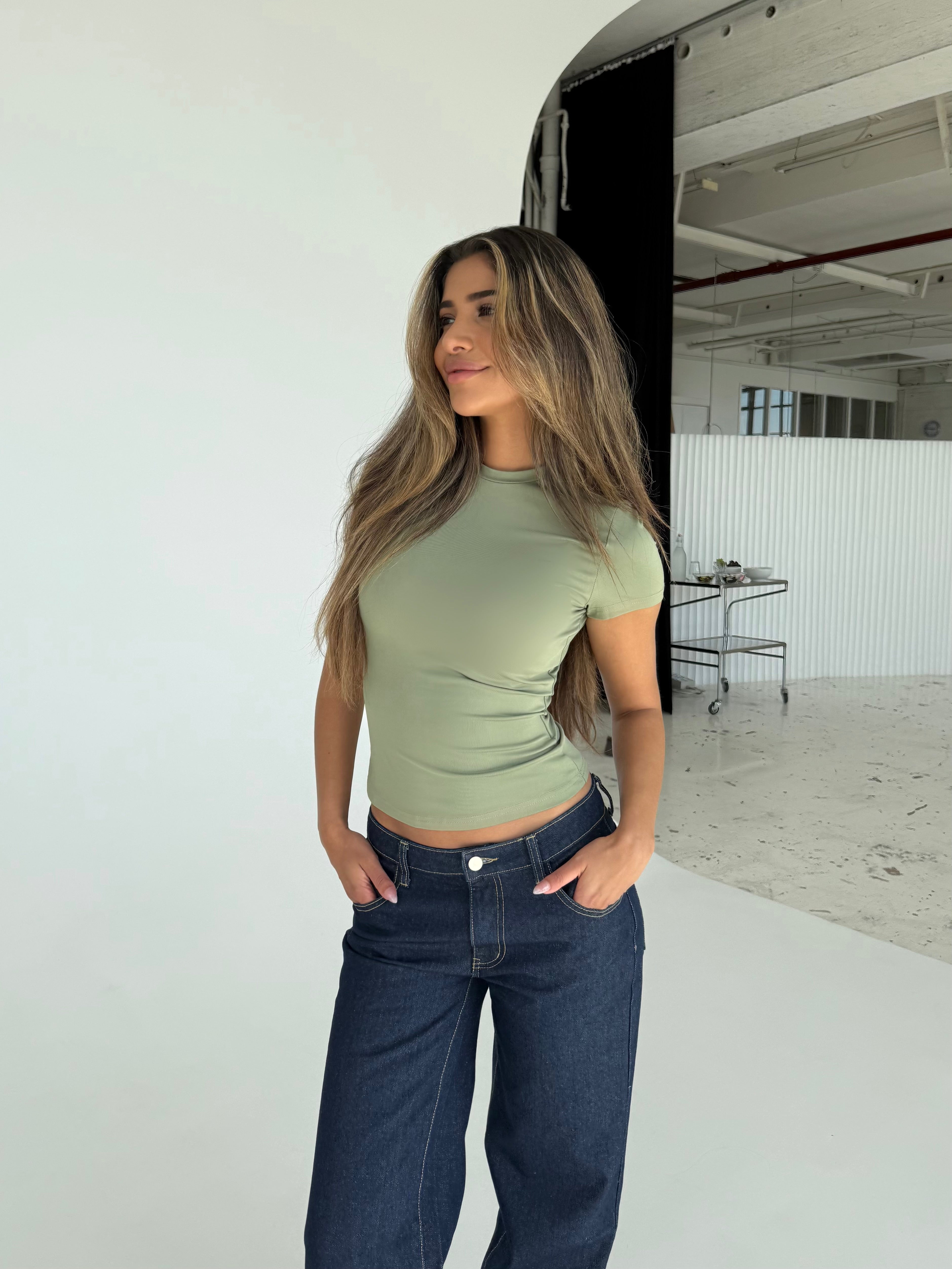 Basic tee - sage grøn
