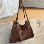 PU tote bag - brown